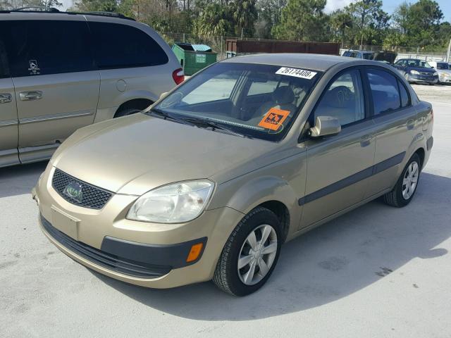 KNADE123666164775 - 2006 KIA RIO BEIGE photo 2