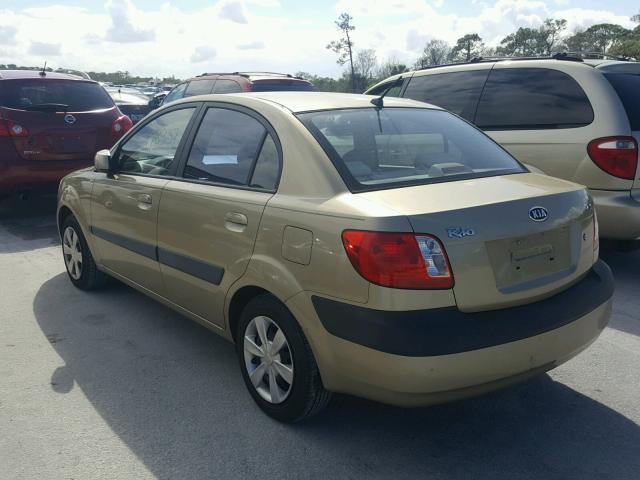 KNADE123666164775 - 2006 KIA RIO BEIGE photo 3