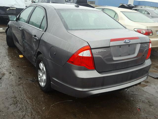 3FAHP0HA1BR113721 - 2011 FORD FUSION SE GRAY photo 3