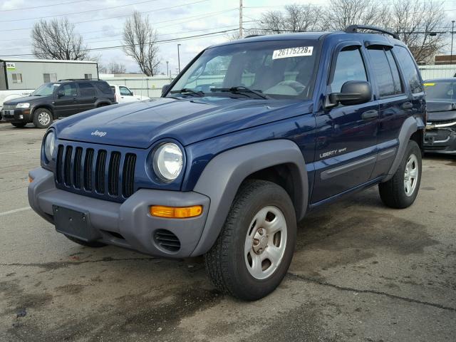 1J4GL48K33W733660 - 2003 JEEP LIBERTY SP BLUE photo 2