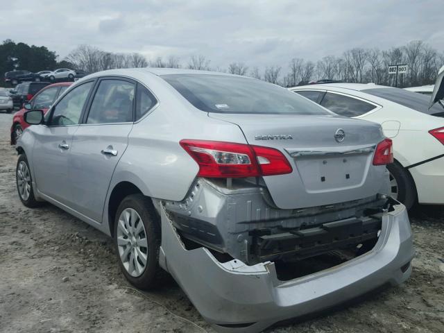 3N1AB7AP1HY332634 - 2017 NISSAN SENTRA S SILVER photo 3