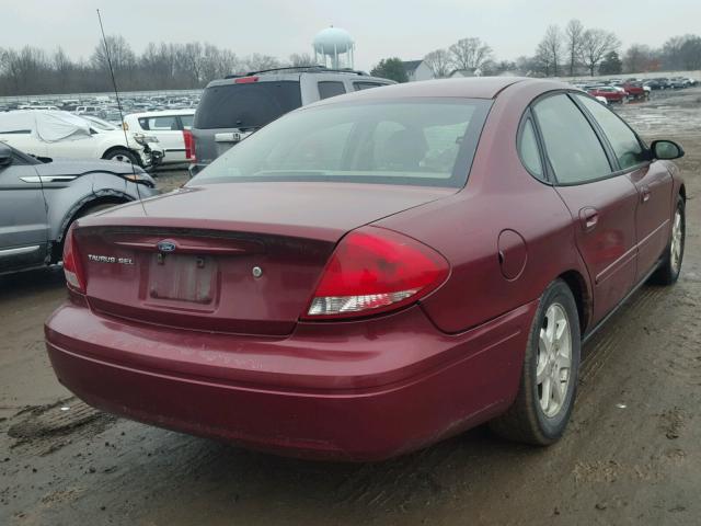 1FAFP56U06A231275 - 2006 FORD TAURUS SEL RED photo 4