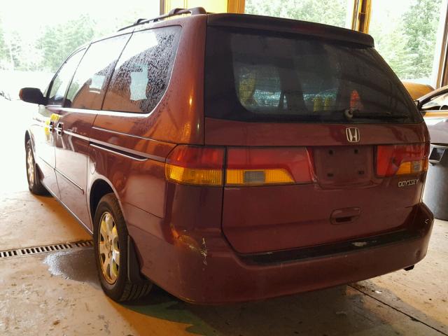 2HKRL18662H516723 - 2002 HONDA ODYSSEY EX RED photo 3