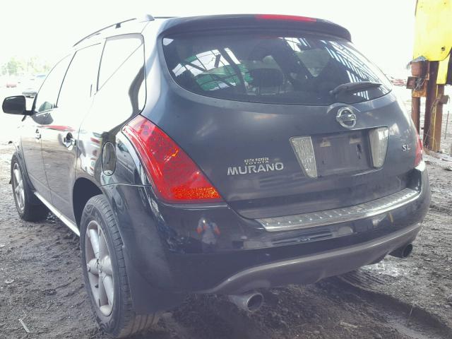 JN8AZ08T17W501306 - 2007 NISSAN MURANO SL BLACK photo 3