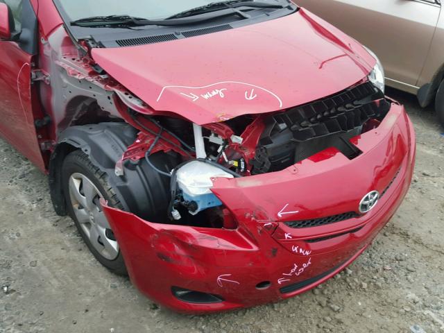 JTDBT923X71178952 - 2007 TOYOTA YARIS RED photo 9