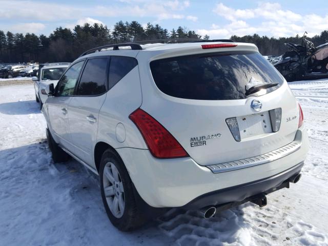 JN8AZ08W96W505855 - 2006 NISSAN MURANO SL WHITE photo 3