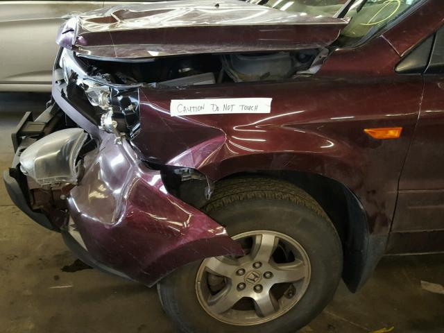 2HKYF18737H533725 - 2007 HONDA PILOT EXL MAROON photo 9