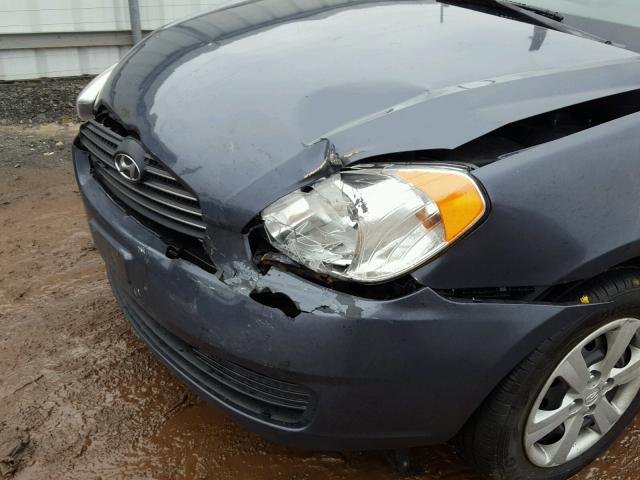 KMHCN46C39U349517 - 2009 HYUNDAI ACCENT GLS GRAY photo 9