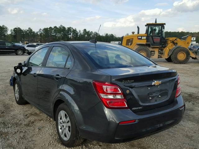 1G1JB5SH4H4161270 - 2017 CHEVROLET SONIC LS GRAY photo 3