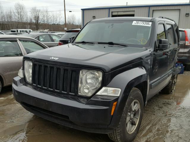 1J8GN28K48W105367 - 2008 JEEP LIBERTY SP BLACK photo 2