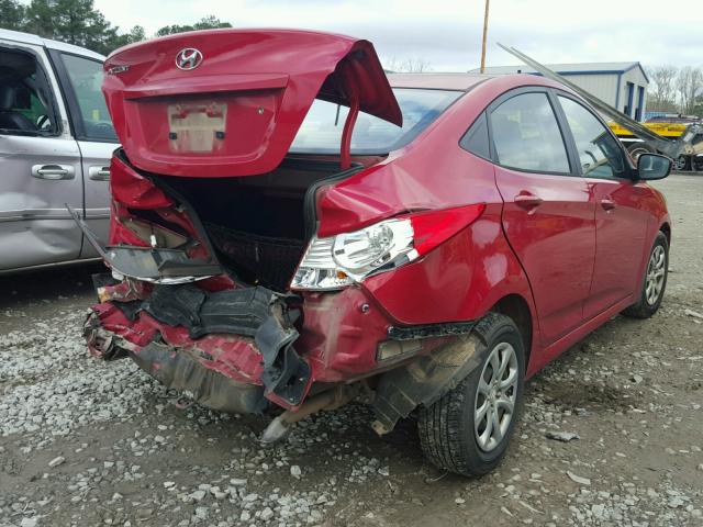 KMHCT4AE2DU297577 - 2013 HYUNDAI ACCENT GLS RED photo 4