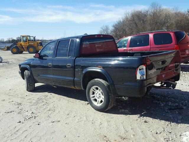 1D7HL38K34S747383 - 2004 DODGE DAKOTA QUA BLACK photo 3