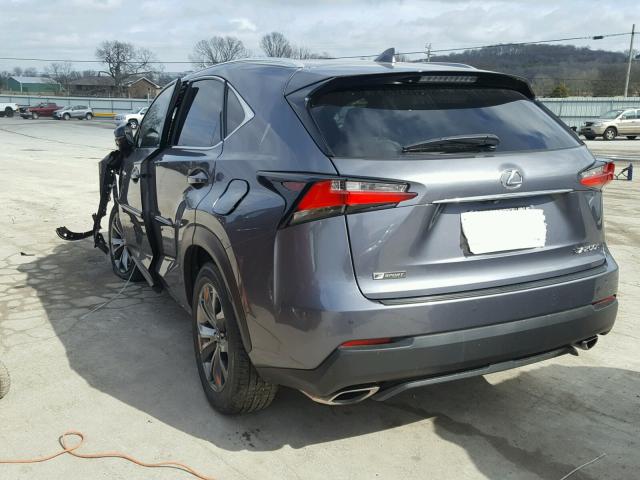 JTJBARBZ6F2008362 - 2015 LEXUS NX 200T GRAY photo 3