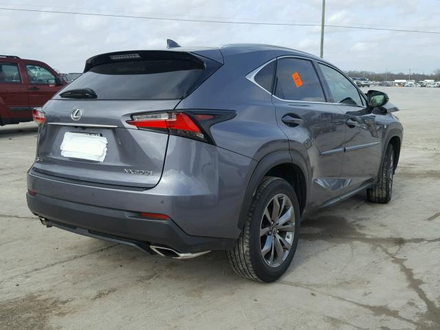 JTJBARBZ6F2008362 - 2015 LEXUS NX 200T GRAY photo 4