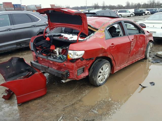 1NXBU4EE1AZ370386 - 2010 TOYOTA COROLLA BA RED photo 4