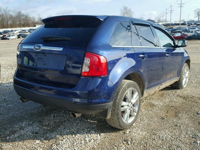 2FMDK3KC1BBA83472 - 2011 FORD EDGE LIMIT BLUE photo 4