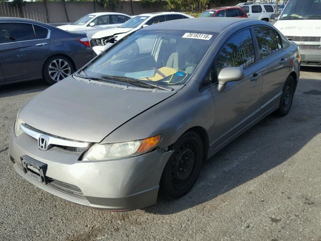 1HGFA16578L090209 - 2008 HONDA CIVIC LX CHARCOAL photo 2