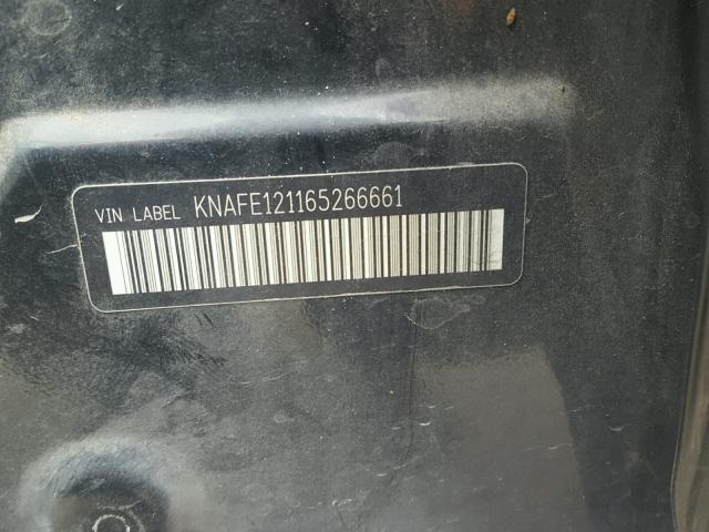 KNAFE121165266661 - 2006 KIA NEW SPECTR BLACK photo 10