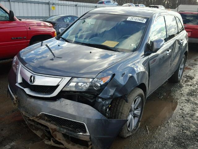 2HNYD2H30CH535776 - 2012 ACURA MDX TECHNO GRAY photo 2