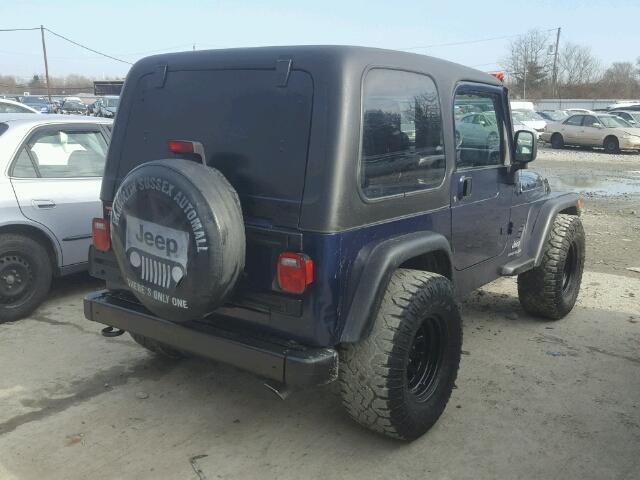 1J4FA29105P370727 - 2005 JEEP WRANGLER / BLUE photo 4