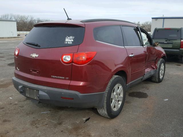 1GNKRGED8BJ218212 - 2011 CHEVROLET TRAVERSE L RED photo 4