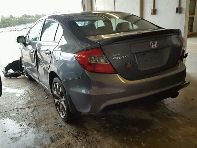 2HGFB6E55CH700397 - 2012 HONDA CIVIC SI GRAY photo 3