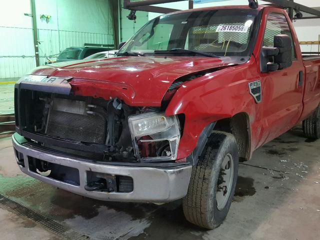 1FTNF20568ED33345 - 2008 FORD F250 SUPER RED photo 9