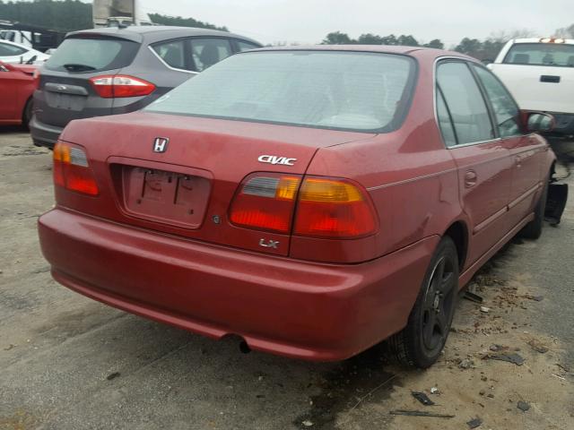 1HGEJ667XXL054829 - 1999 HONDA CIVIC LX MAROON photo 4