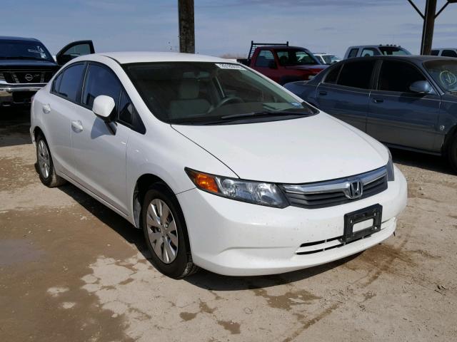 19XFB2F52CE086247 - 2012 HONDA CIVIC LX WHITE photo 1