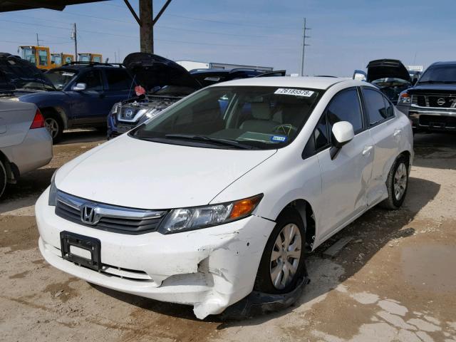 19XFB2F52CE086247 - 2012 HONDA CIVIC LX WHITE photo 2