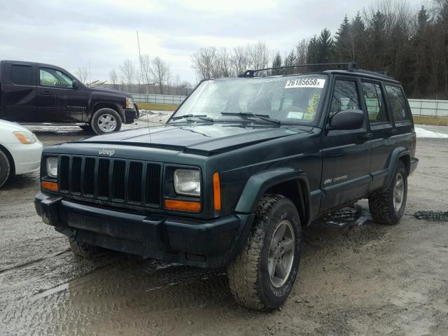 1J4FF68S9XL510528 - 1999 JEEP CHEROKEE S GREEN photo 2