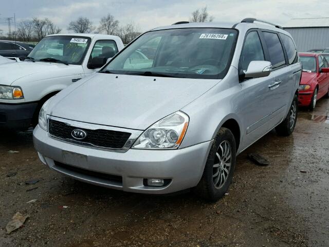 KNDMH4C70C6495845 - 2012 KIA SEDONA EX BLUE photo 2