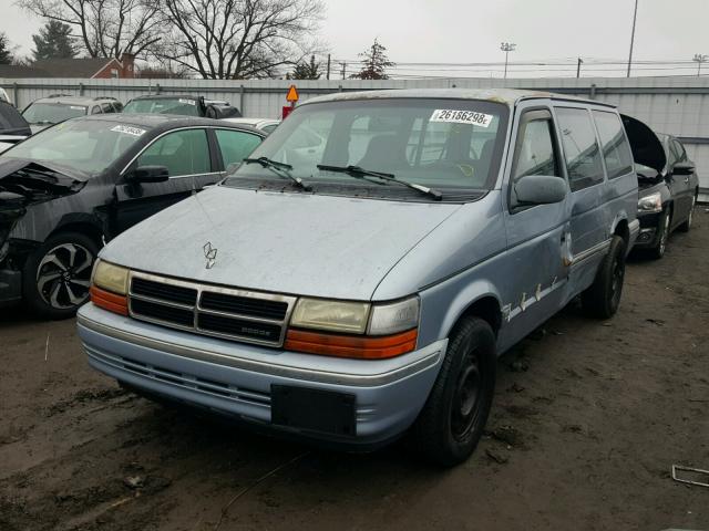 1B4GH4431NX288822 - 1992 DODGE GRAND CARA BLUE photo 2