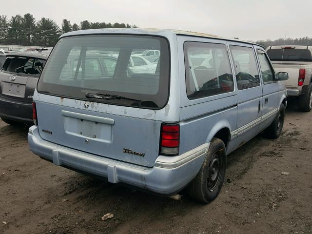 1B4GH4431NX288822 - 1992 DODGE GRAND CARA BLUE photo 4