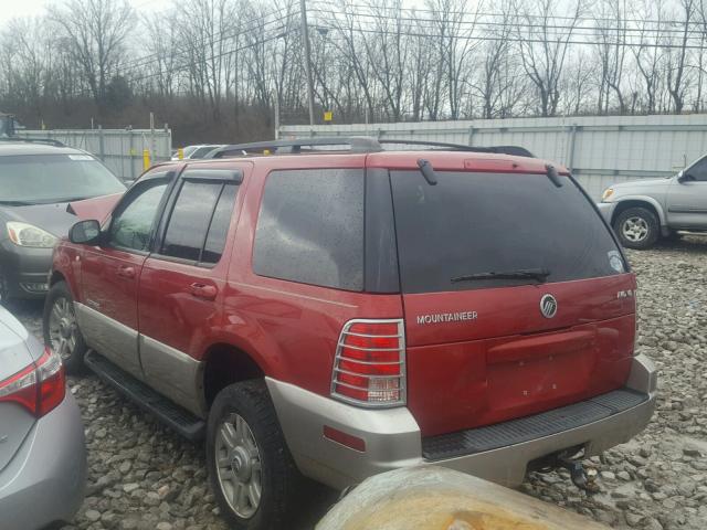 4M2ZU86W72ZJ41677 - 2002 MERCURY MOUNTAINEE RED photo 3