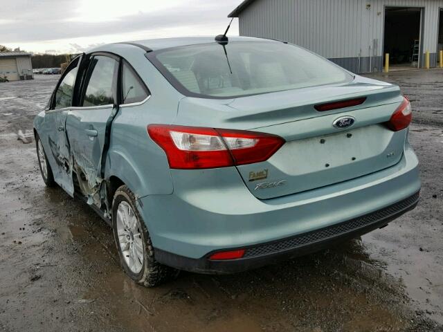 1FAHP3H26CL358086 - 2012 FORD FOCUS SEL TEAL photo 3