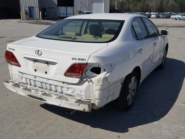 JTHBA30G755058331 - 2005 LEXUS ES 330 WHITE photo 4