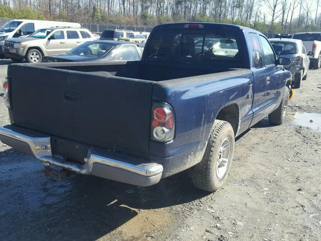 1B7GL22N3YS591631 - 2000 DODGE DAKOTA BLUE photo 4