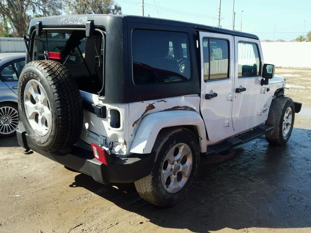 1C4BJWEG2EL163883 - 2014 JEEP WRANGLER U WHITE photo 4