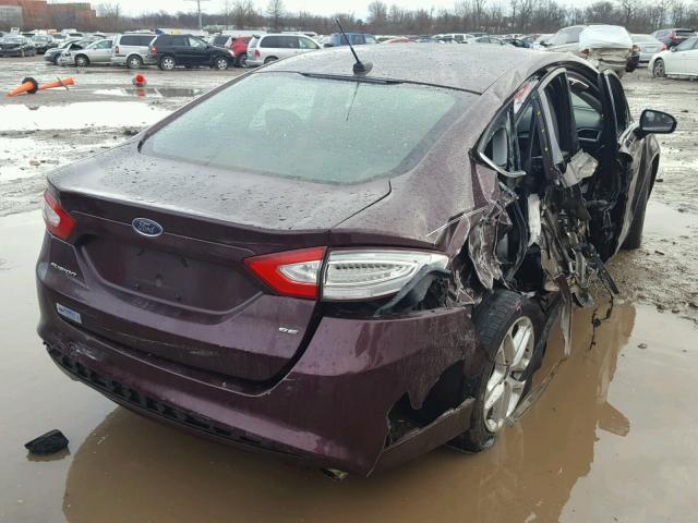 3FA6P0H72DR304482 - 2013 FORD FUSION SE PURPLE photo 4