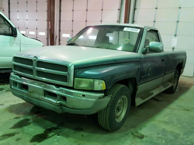 1B7HC16Z8SS243536 - 1995 DODGE RAM 1500 GREEN photo 2