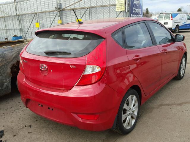 KMHCU5AEXCU041155 - 2012 HYUNDAI ACCENT GLS RED photo 4