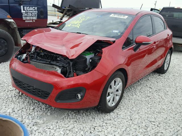 KNADN5A37D6126669 - 2013 KIA RIO EX RED photo 2