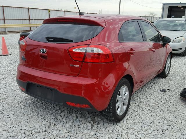 KNADN5A37D6126669 - 2013 KIA RIO EX RED photo 4