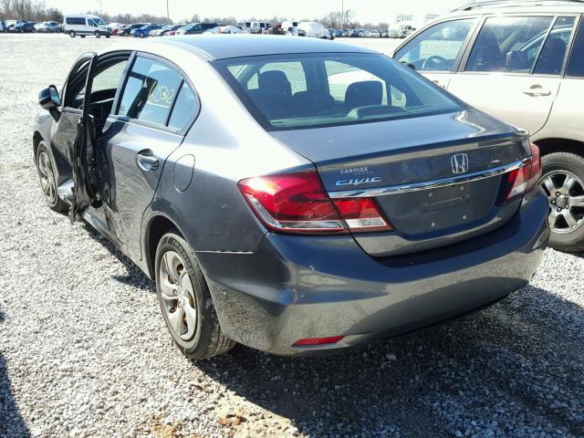 19XFB2F5XDE038934 - 2013 HONDA CIVIC LX GRAY photo 3