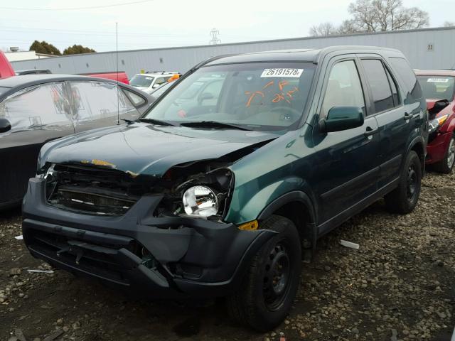 JHLRD78832C002618 - 2002 HONDA CR-V EX GREEN photo 2