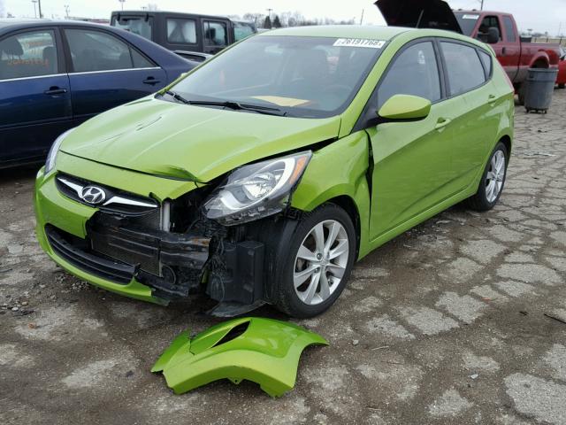 KMHCU5AE0CU006267 - 2012 HYUNDAI ACCENT GLS GREEN photo 2