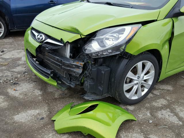 KMHCU5AE0CU006267 - 2012 HYUNDAI ACCENT GLS GREEN photo 9