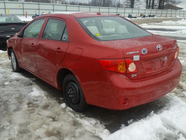 2T1BU40E39C013585 - 2009 TOYOTA COROLLA BA RED photo 3