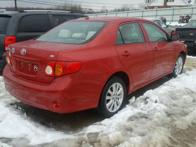 2T1BU40E39C013585 - 2009 TOYOTA COROLLA BA RED photo 4